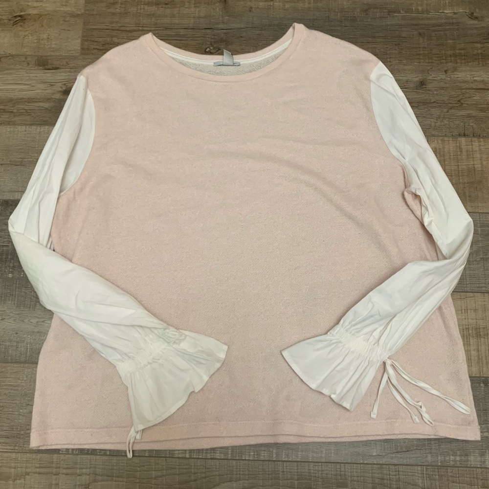Halogen Nordstrom Mixed Media Puff Sleeve Top Womens XL